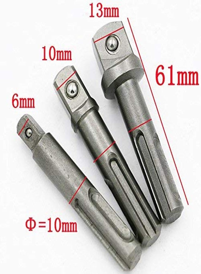 H9 Chrome Vanadium Steel Sds Plus Drill Socket Converter Adaptor Bit To Nut Runner 1/4" 3/8" 1/2" For Hammer Drill Bit Adapter Nut Impact Driver - Image 3